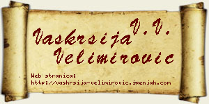 Vaskrsija Velimirović vizit kartica